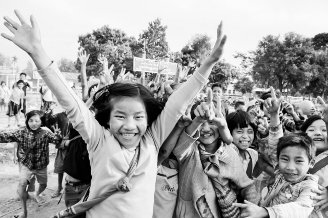 happy children in Myanmar