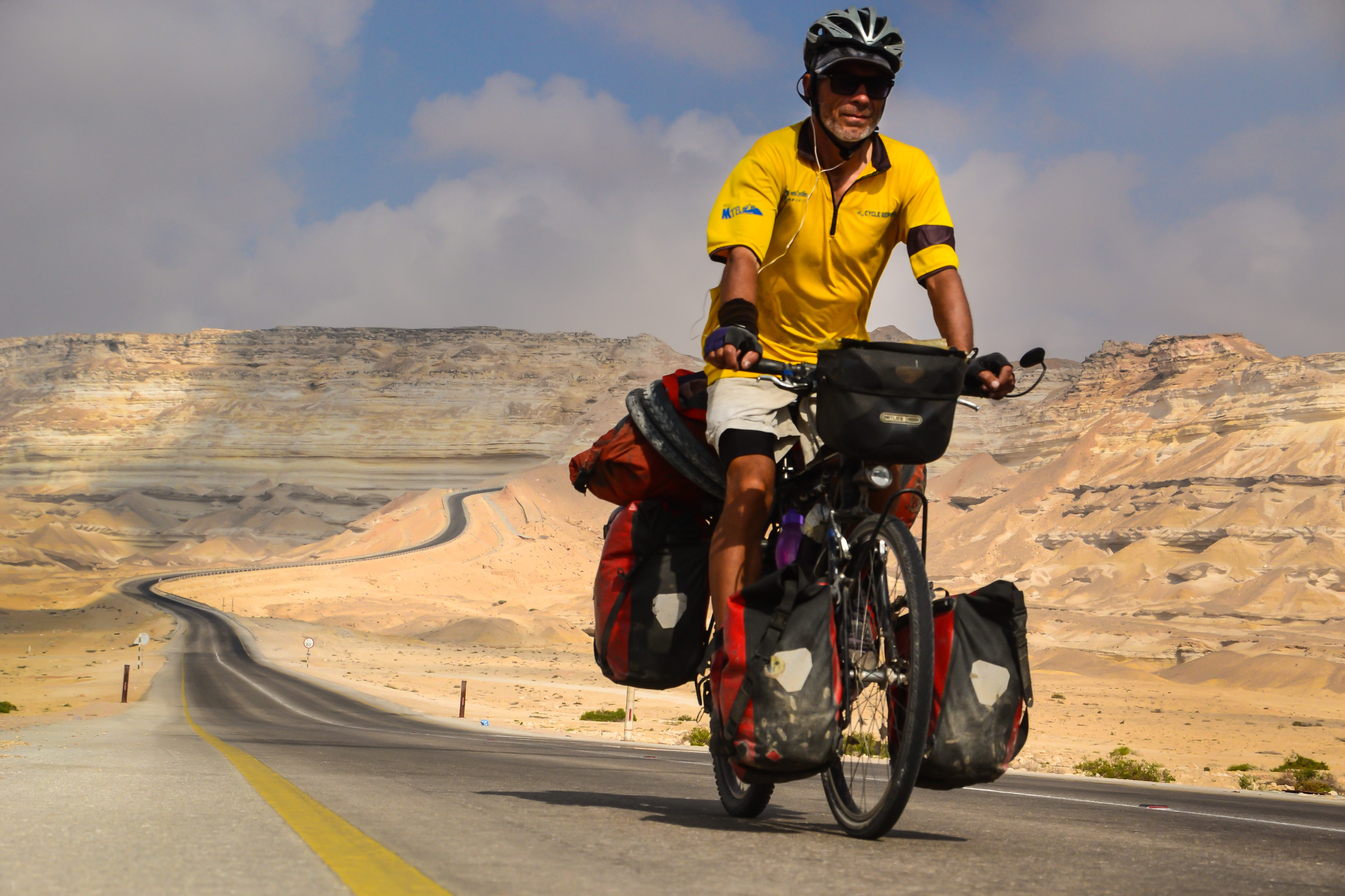 Bicycle touring in Oman.