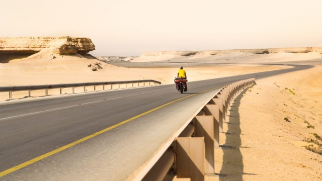 Oman bike touring.