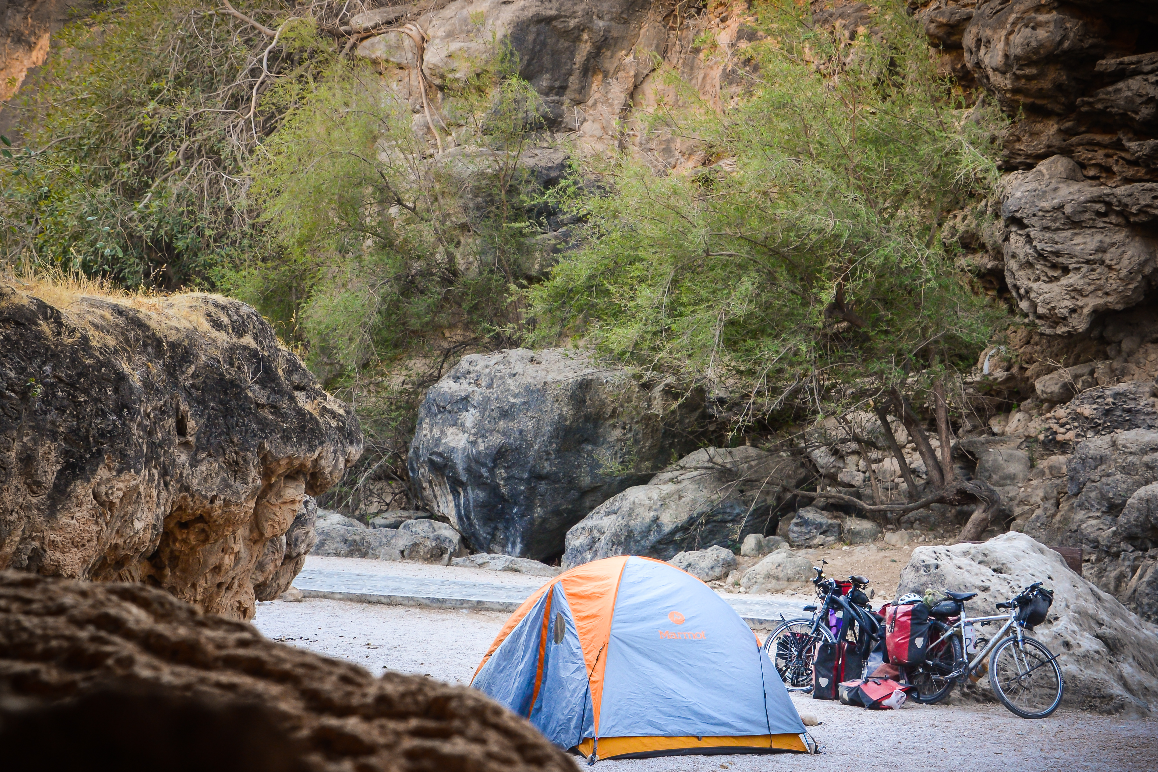 Wild camping in Oman.