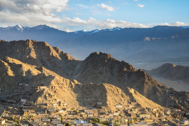 The Ladki City of Leh nestled in a remote valley of the Indian Himalaya.